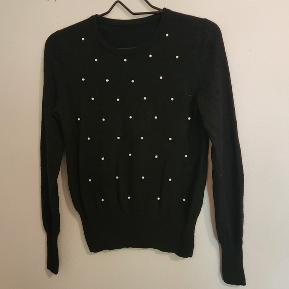 Luxury Maison Chase Museum Inspiration Black Cashmere Sweater Mini‎ Pearl, Large - Picture 2 of 7